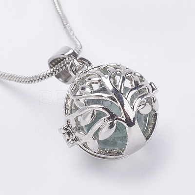 Brass Prayer Box Pendant Necklaces NJEW-JN02071-1