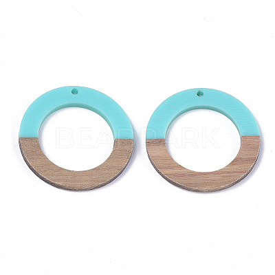 Resin & Walnut Wood Pendants X-RESI-S358-04J-01-1