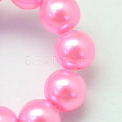 Baking Paint Pearlized Glass Pearl Round Bead Strands HY-Q003-10mm-68-1