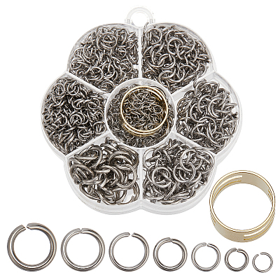 1255Pcs 7 Style 304 Stainless Steel Open Jump Rings DIY-AR0003-69-1