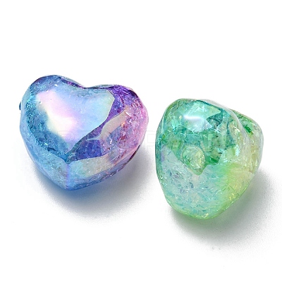 8Pcs 4 Colors Transparent Crackle Acrylic Beads OACR-YW0001-33-1