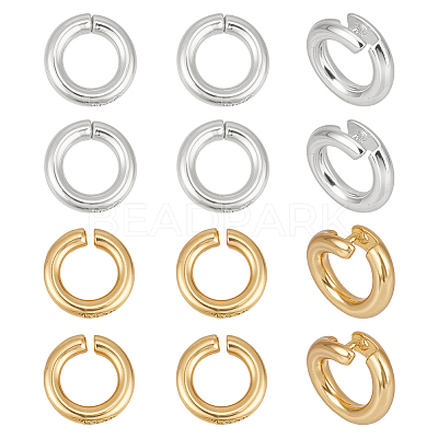 12Pcs 2 Styles 925 Sterling Silver Open Jump Rings STER-PH0004-62-1