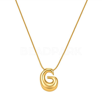 304 Stainless Steel Alphabet Pendant Necklaces for Men and Women GP1122-7-1