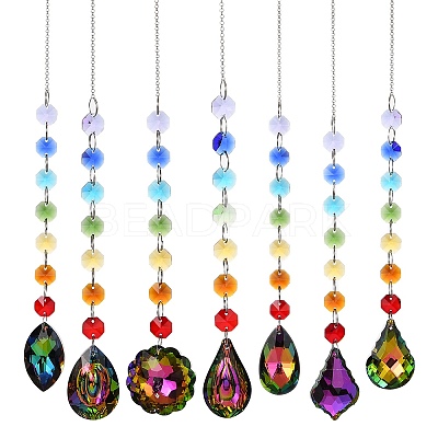 Quartz Crystal Pendant Decorations HJEW-M007-05B-P-1