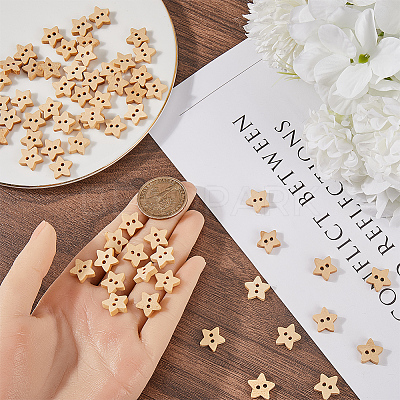 Natural 2-hole Wood Buttons BUTT-GF0003-58-1