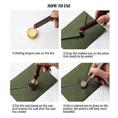 Wax Seal Stamp Set AJEW-WH0131-943-1