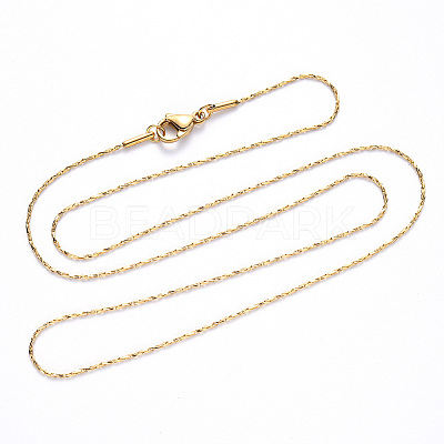 PVD Vacuum Plating 304 Stainless Steel Boston Link Chain Necklace NJEW-S420-006D-G-1