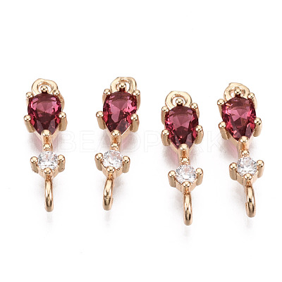 Brass Micro Pave Cubic Zirconia Links Connectors X-KK-R111-007-A03-1