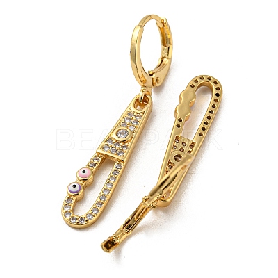Real 18K Gold Plated Brass Dangle Leverback Earrings EJEW-A033-17G-01-1