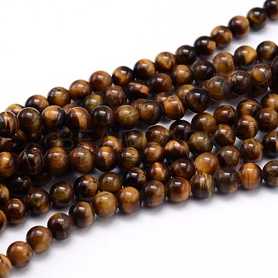 Natural Tiger Eye Beads Strands G-J303-11-10mm-1