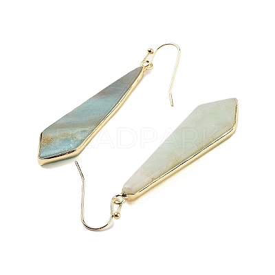 Natural Flower Amazonite Dangle Earrings EJEW-P145-03E-1