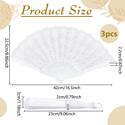 Plastic & Lace Folding Fan AJEW-WH0709-241A-1