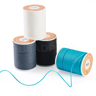 4 Rolls 4 Colors Round Waxed Polyester Cord YC-TA0001-21D-1