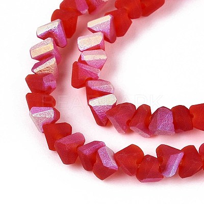 Frosted Transparent Glass Beads Strands GLAA-N054-4mm-06-1