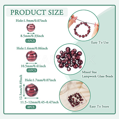 32Pcs Handmade Lampwork Beads LAMP-TA0001-56A-1
