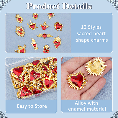 24Pcs 12 Styles Alloy Enamel Pendants ENAM-HS0001-05-1