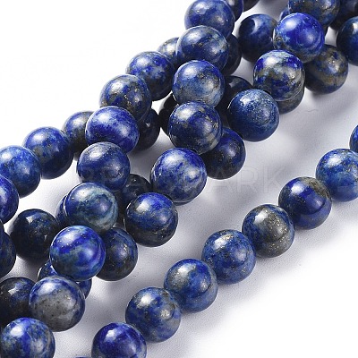 Natural Lapis Lazuli Round Beads Strands G-I181-09-8mm-1