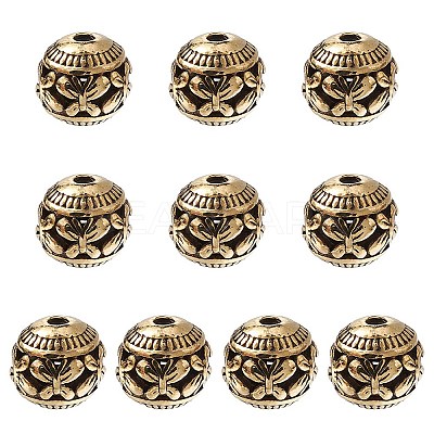 Tibetan Style Hollow Alloy Beads TIBEB-YW0001-12G-1