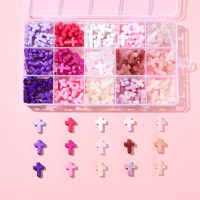 270Pcs 18 Styles Opaque Acrylic Beads SACR-FS0001-41B-1