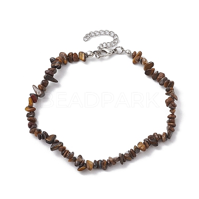 Natural Gemstone Beads Anklets AJEW-AN00583-03-1