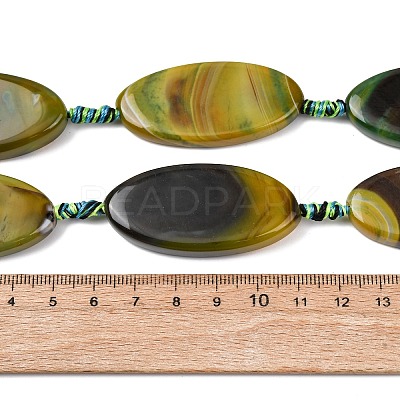 Natural Banded Agate Beads Strands G-F825-A01-01B-1