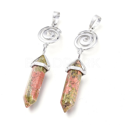 Natural Unakite Pointed Big Pendants G-D0021-01P-01-1