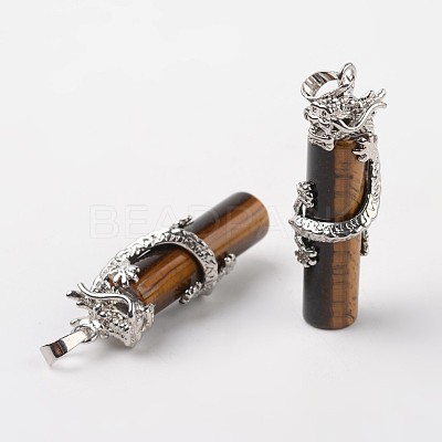 Tube Natural & Synthetic Mixed Stone Pendants G-L455-H-1