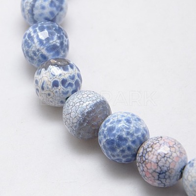 Natural Fire Crackle Agate Beads Strands G-L084-14mm-34-1