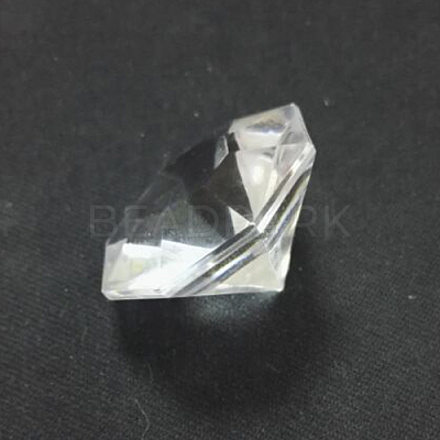Acrylic Rhinestone Pointed Back Cabochons GACR-WH0001-01C-1