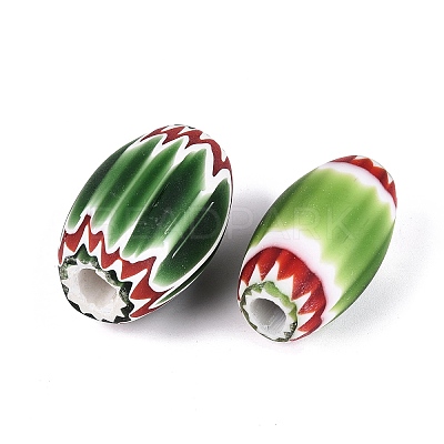 Handmade Millefiori Glass Barrel Beads LA-N002-32C-1