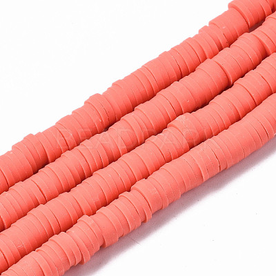 Handmade Polymer Clay Beads Strands CLAY-R089-6mm-066-1