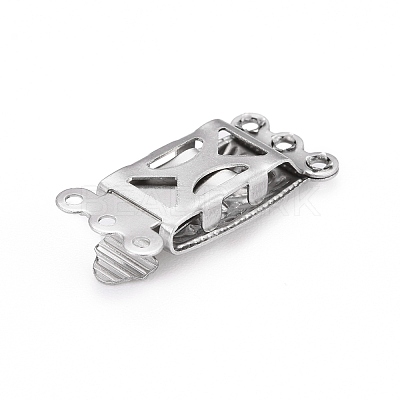 Tarnish Resistant 304 Stainless Steel Box Clasps STAS-P249-02P-1