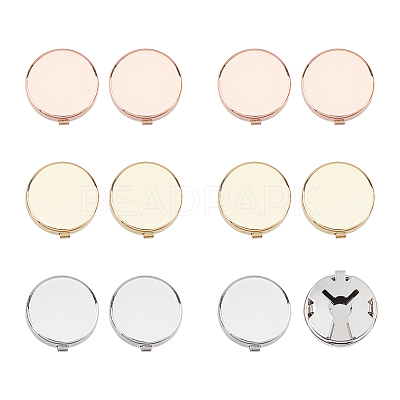 6 Pairs 3 Colors Brass Cufflink Settings FIND-FH0010-31-1