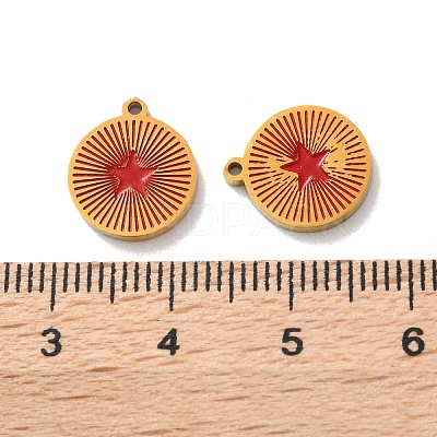 Ion Plating(IP) 304 Stainless Steel Enamel Charms STAS-M102-23G-02-1