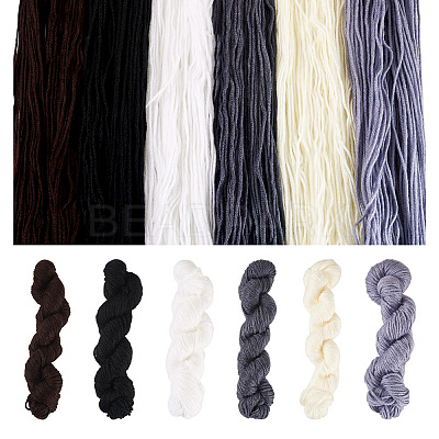 6 Bundles 6 Colors Acrylic Fiber Yarn OCOR-TA0003-17-1