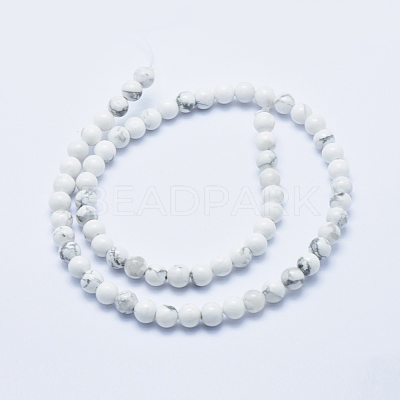 Natural Howlite Beads Strands G-P353-01-6mm-1