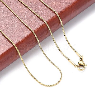 Ion Plating(IP) 304 Stainless Steel Snake Chains Necklaces STAS-F094-23G-1