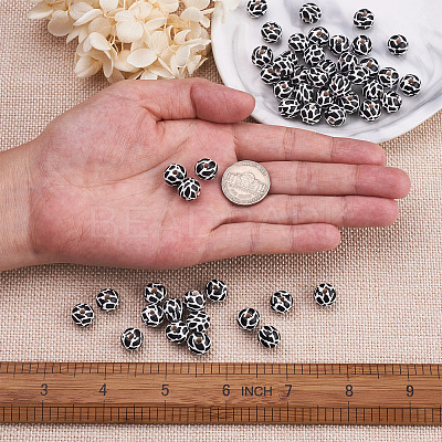 Printed Natural Wooden Beads WOOD-TA0001-57-1
