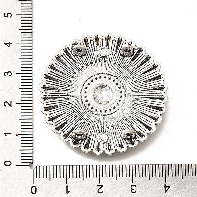 Tibetan Style Alloy Flower Multi-Strand Links PALLOY-D291-01AS-01-1