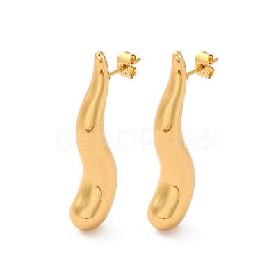 Teardrop 304 Stainless Steel Stud Earrings EJEW-A125-28B-G-1