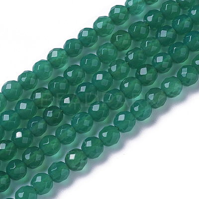 Natural Dyed & Heated Green Onyx Agate Beads Strands G-F596-12B-4mm-1
