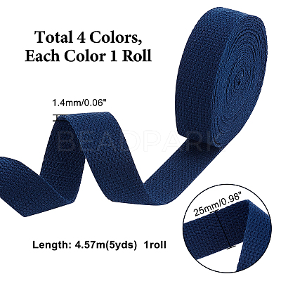 4 Rolls 4 Colors Polyester Ribbon OCOR-PH0001-72-1
