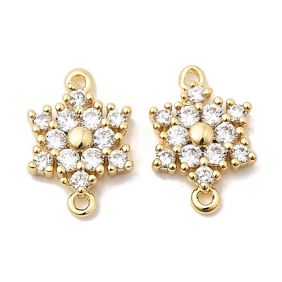 Brass Micro Pave Cubic Zirconia Connector Charms KK-L258-03A-G-1