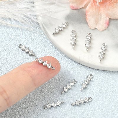 SHEGRACE Brass Pave Clear Cubic Zirconia Connector Charms XGRQ7H568-952P-1