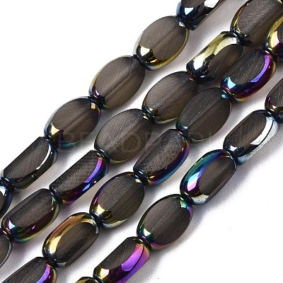 Electroplate Frosted Glass Beads Strands EGLA-S193-01A-C-1