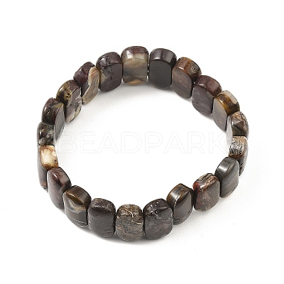 Natural Mexican Agate Oval Stretch Bracelets BJEW-D036-03-1