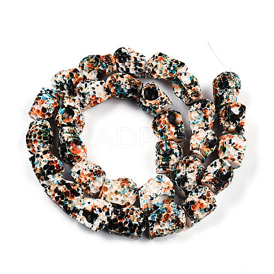 Spray Painted Resin Beads Strands RESI-N041-01D-1