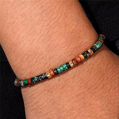 Natural Gemstone Beads Braided Bead Bracelets for Men Women YQ1322-1