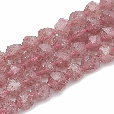 Natural Strawberry Quartz Beads Strands G-S332-8mm-006-1