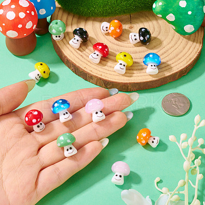 14Pcs 7 Colors Handmade Lampwork Beads LAMP-TA0001-89-1